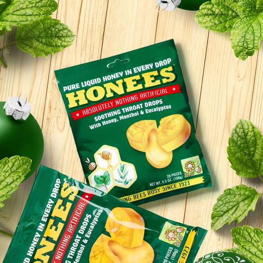 **Honees Menthol Eucalyptus Candies 100g x3 – Soothing Throat & Cough Relie