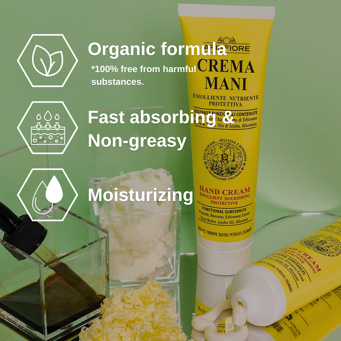 Moisturizing Hand Cream with Shea Butter Propolis and Beeswax