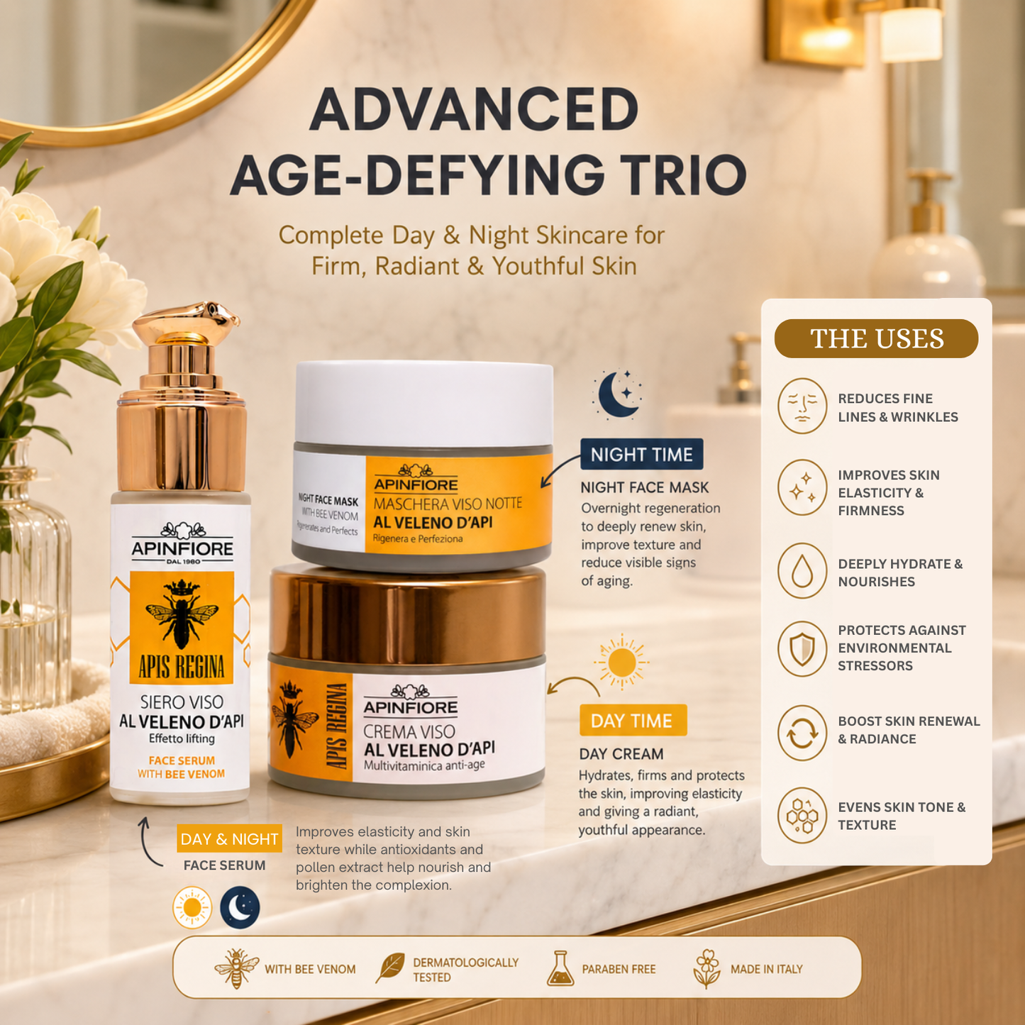 Age-Defying Trio Set with Bee Venom & Hyaluronic Acid