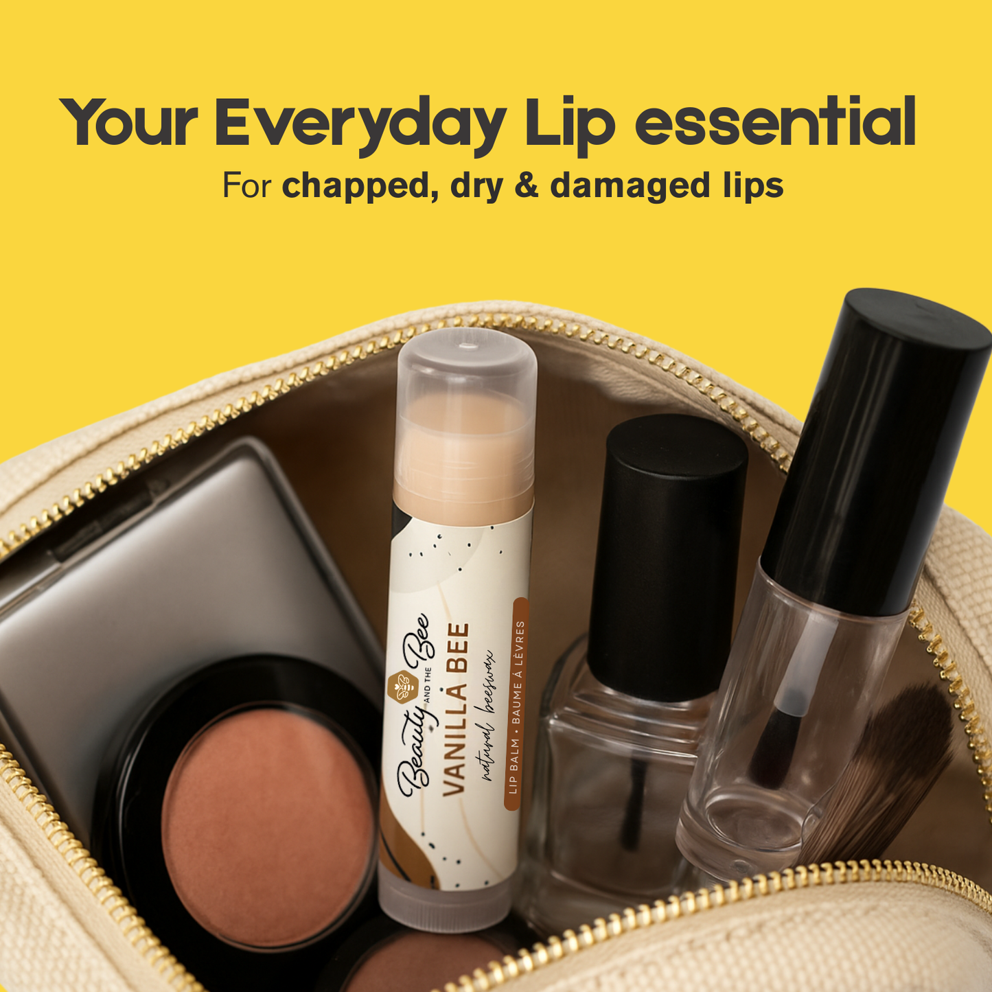 Organic Lip Balm Set Moisturizing Beeswax and Shea Butter