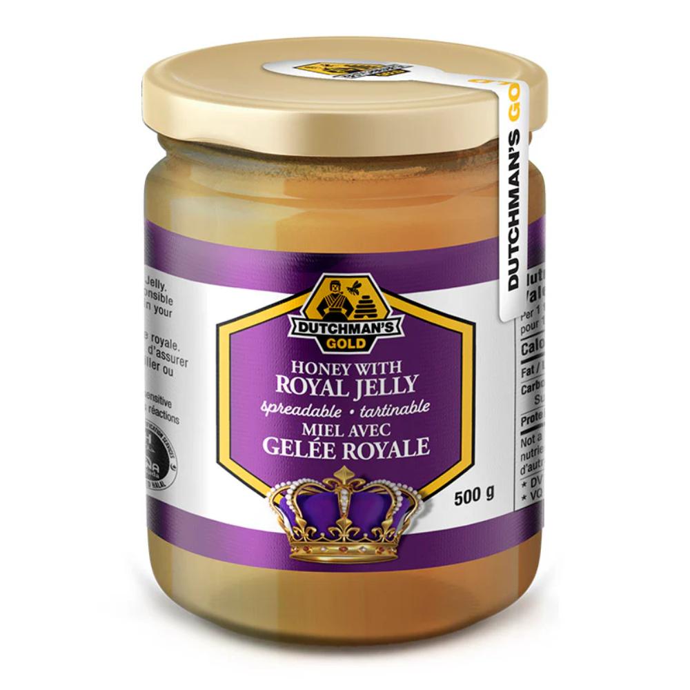 Dutchman’s Gold Organic Raw Royal Jelly with Honey, 500g, Powerful Immune Booster, Rich in Nutrients, Antioxidants & Enzymes, Made in Canada
