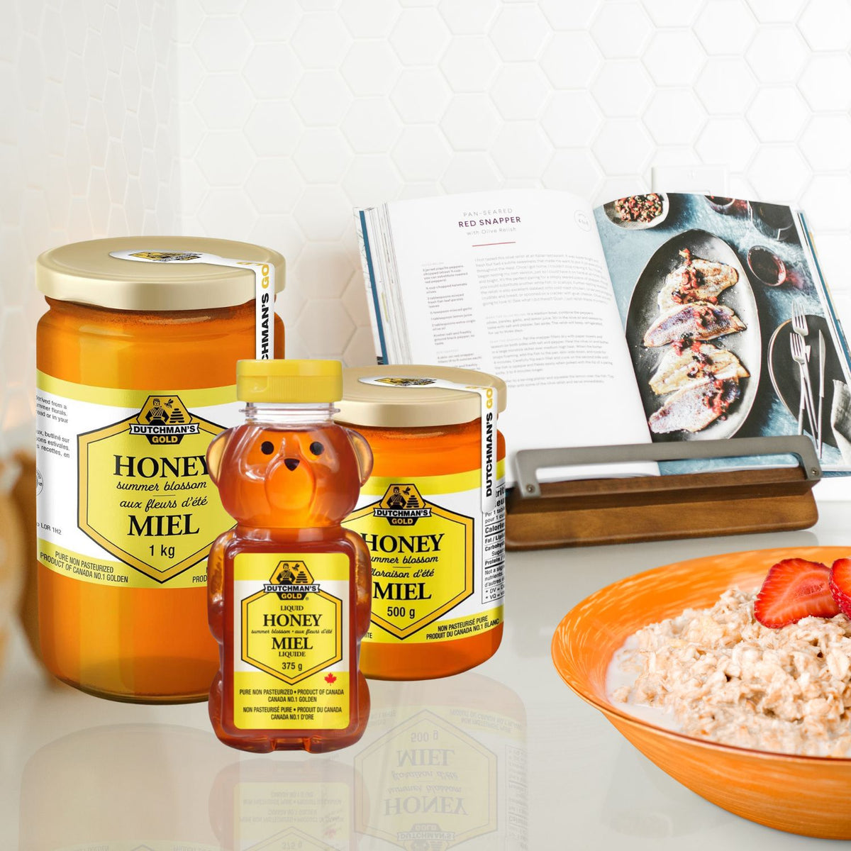 Dutchman’s Gold Summer Blossom Honey Bear 375g, 100% Pure Canadian Honey, Natural Sweetener