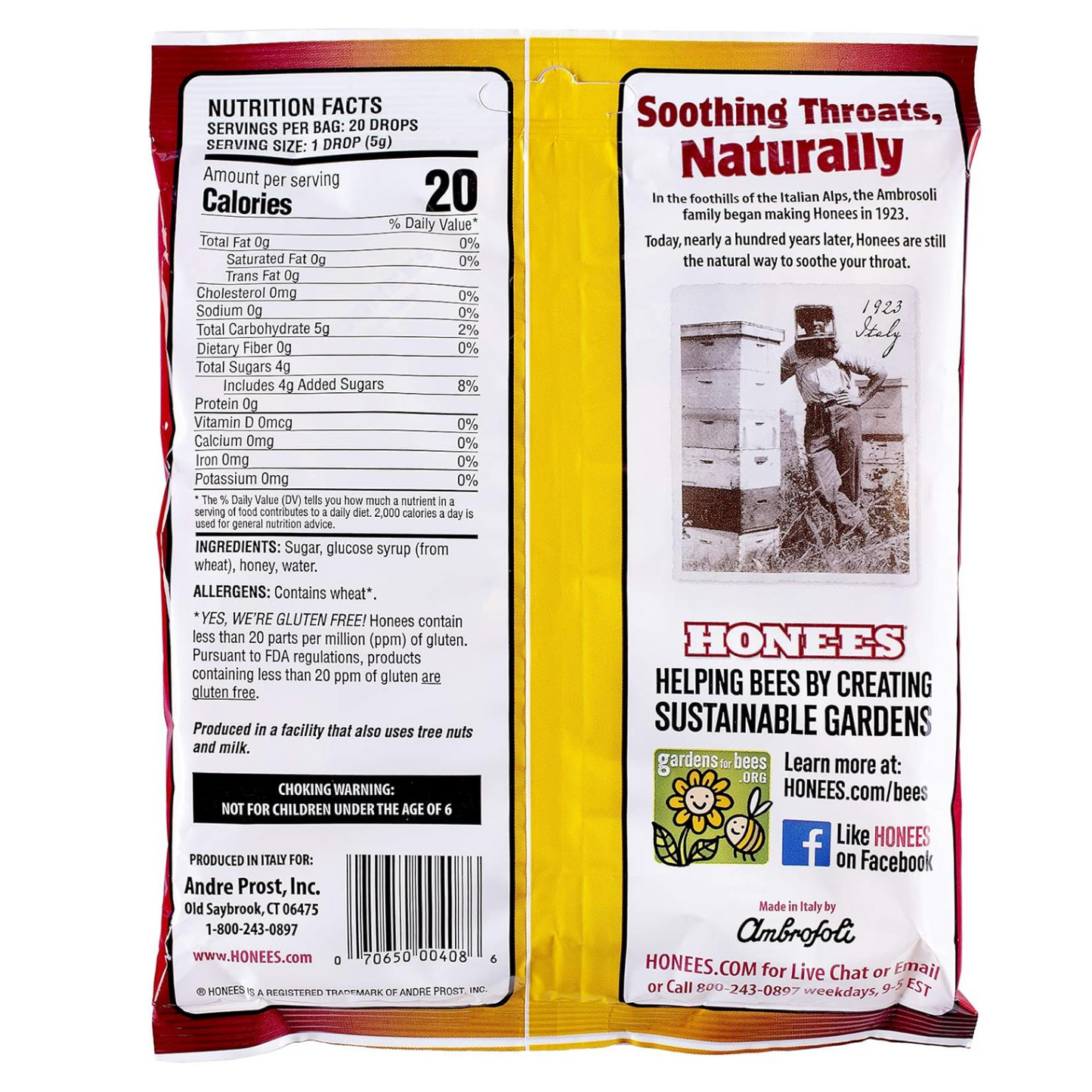 Honees Honey Soothing Drops Candies 3 x 100g