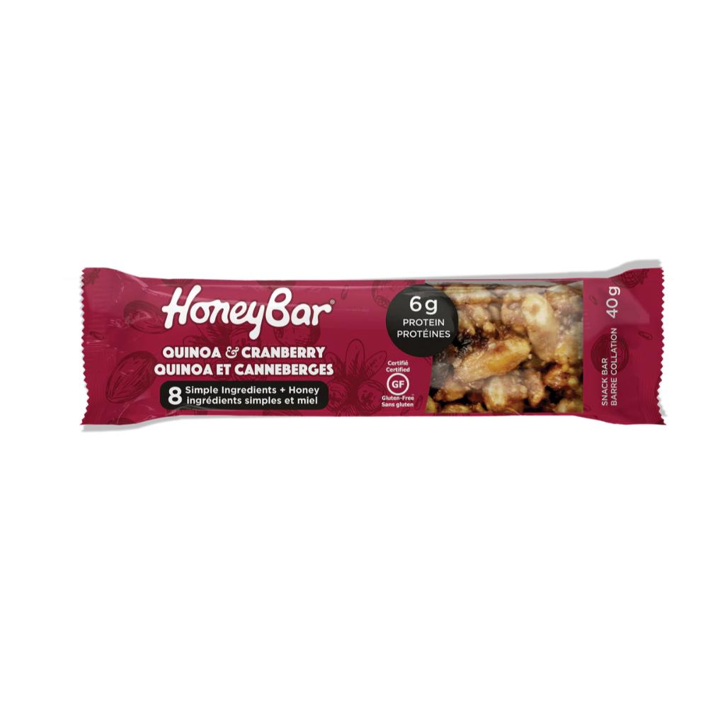 Quinoa & Cranberry Bars – Chewy and Naturally Sweetened with Honey, Made with Real Cranberries and Clean Ingredients. Gluten-Free & Vegetarian 15 x 40g