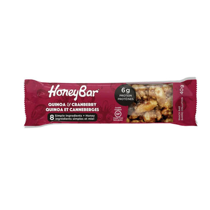 Quinoa & Cranberry Bars – Chewy and Naturally Sweetened with Honey, Made with Real Cranberries and Clean Ingredients. Gluten-Free & Vegetarian 15 x 40g