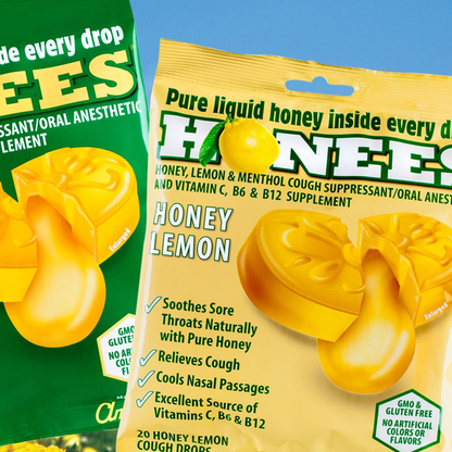 Honees Honey Lemon Cough Drops Candies 3 x 100g