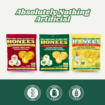 Honees Honey Lemon Cough Drops Candies 3 x 100g