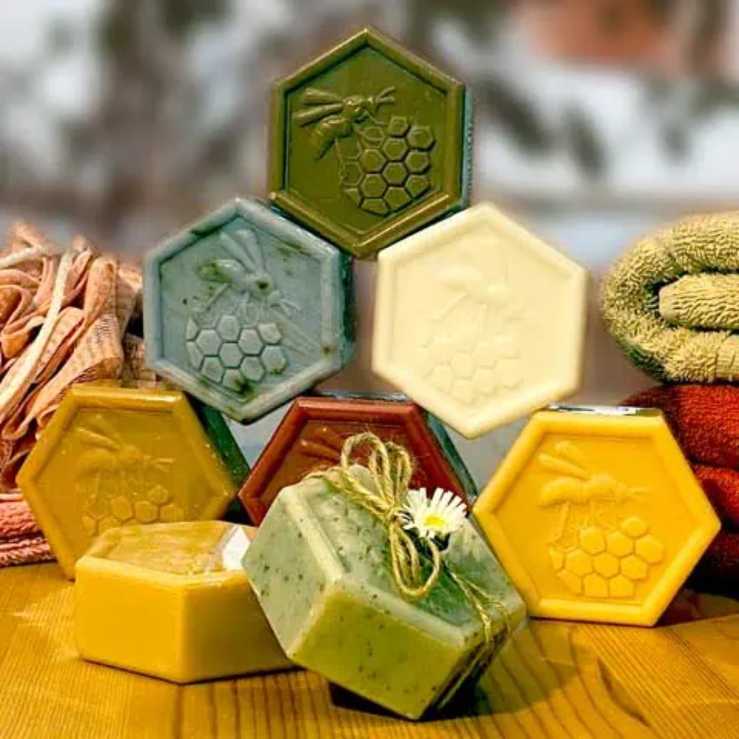 Organic Beeswax & Honey Soap 100g x3 – Natural Handcrafted Moisturizing Face & Body Soap for Sensitive Skin