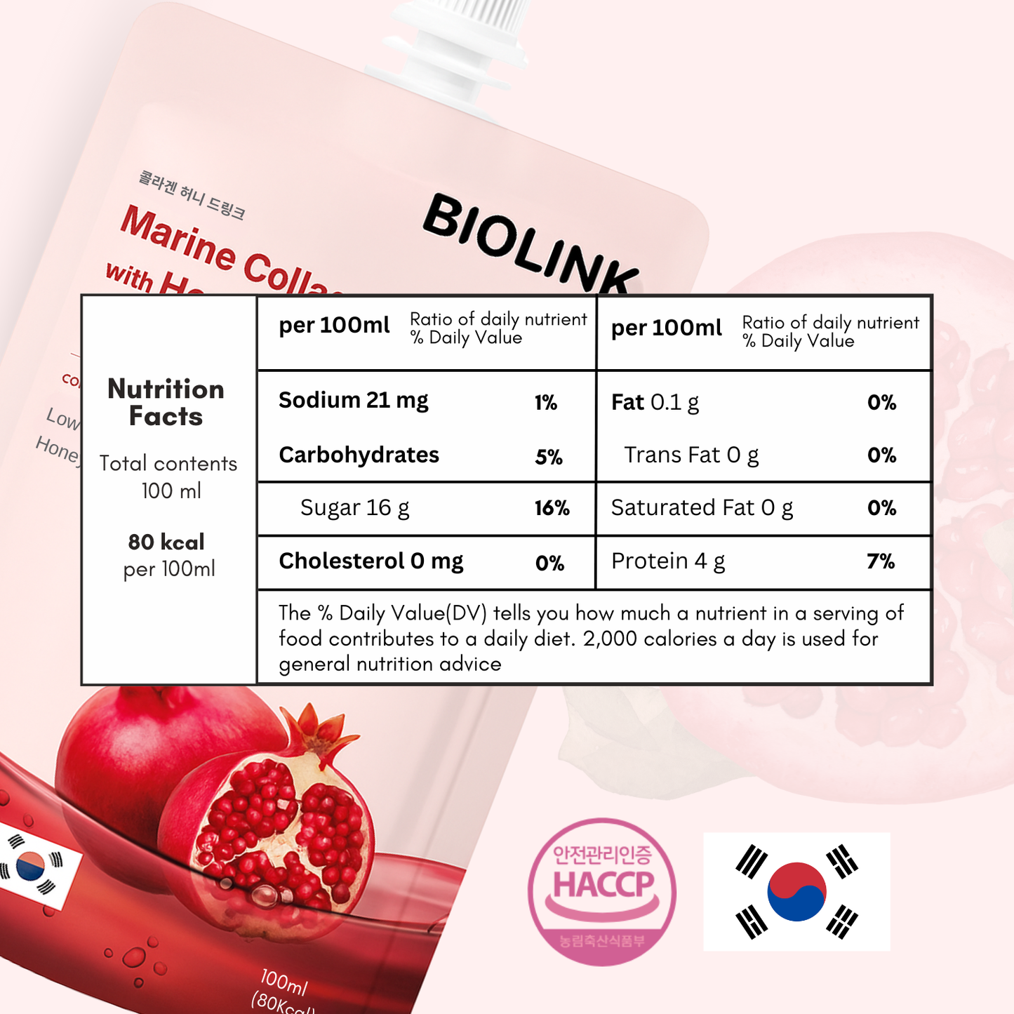 Marine Collagen Drink with Black Ginseng Honey and Hyaluronic Acid for Immune Support