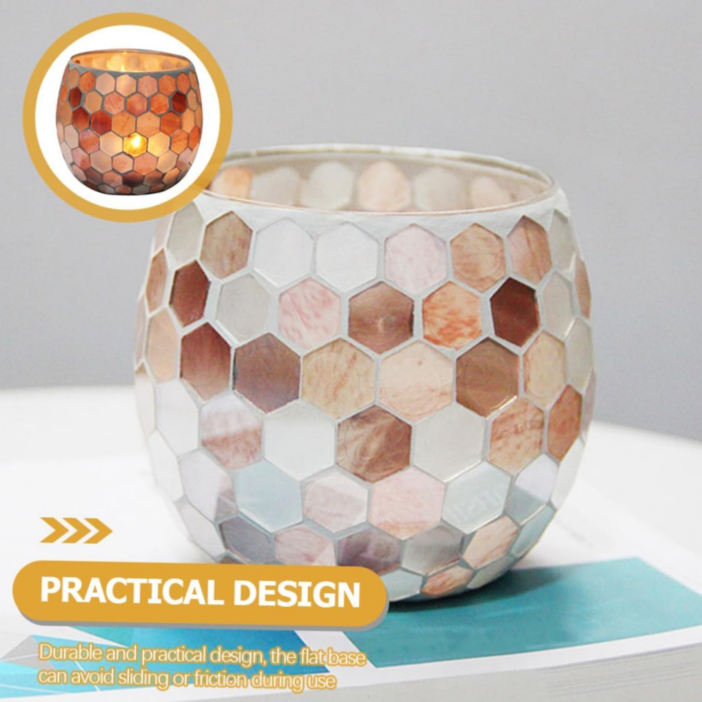 Elegant Glass Candle Holder Stylish Design 450ml