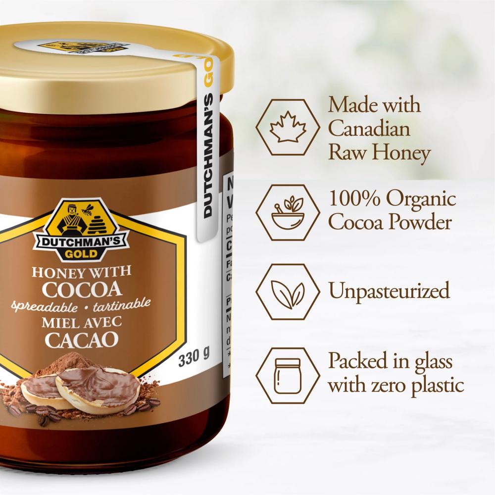 Cocoa Honey Spread 330g – Made with Real Cacao, Rich & Creamy Honey Blend