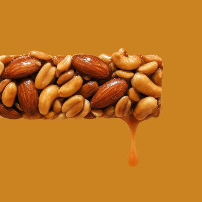 HoneyBar Almond Salted Caramel Snack Bars - Roasted Almonds & Caramel, Gluten-Free & Non-GMO, 40g x 15
