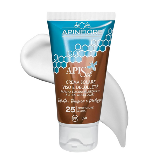 Organic Sunscreen SPF 25 UVA/UVB – Hydrating, Non-Greasy, No White Cast, Lightweight – 50ml Travel Size for Sensitive & Acne-Prone Skin