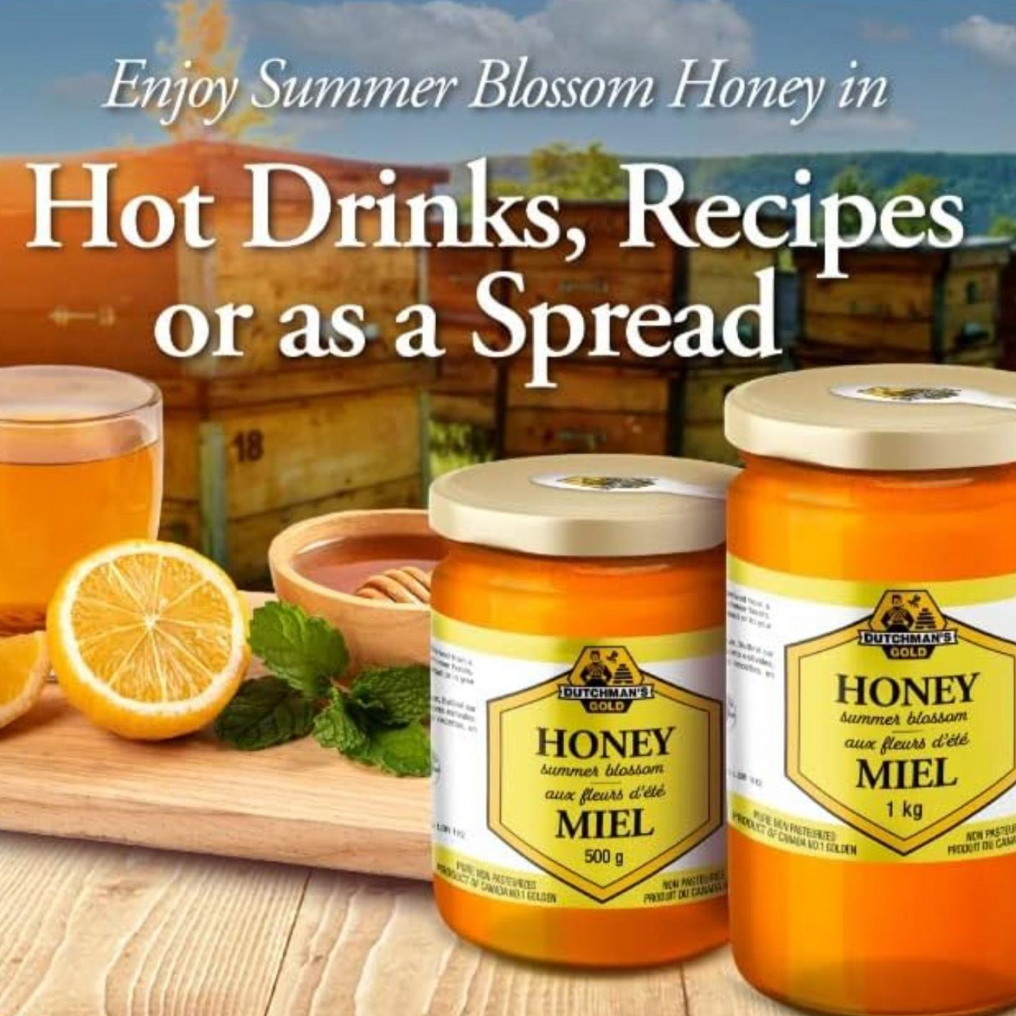 Summer Blossom Honey 500g – Pure Unpasteurized, Rich in Enzymes & Antioxidants