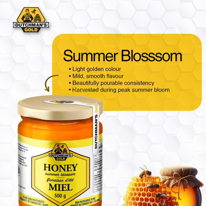 Summer Blossom Honey 500g – Pure Unpasteurized, Rich in Enzymes & Antioxidants