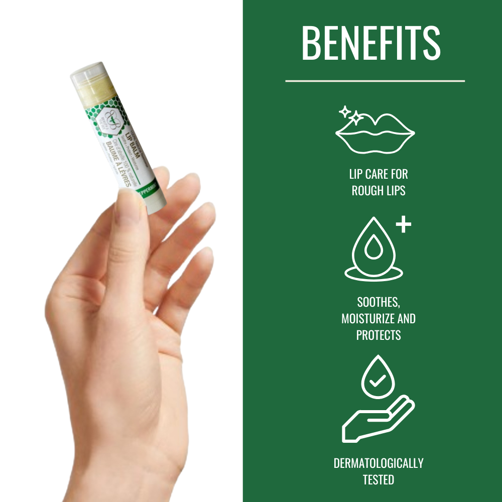 Organic Lip Balm Beeswax Peppermint Hydrating Lip Treatment