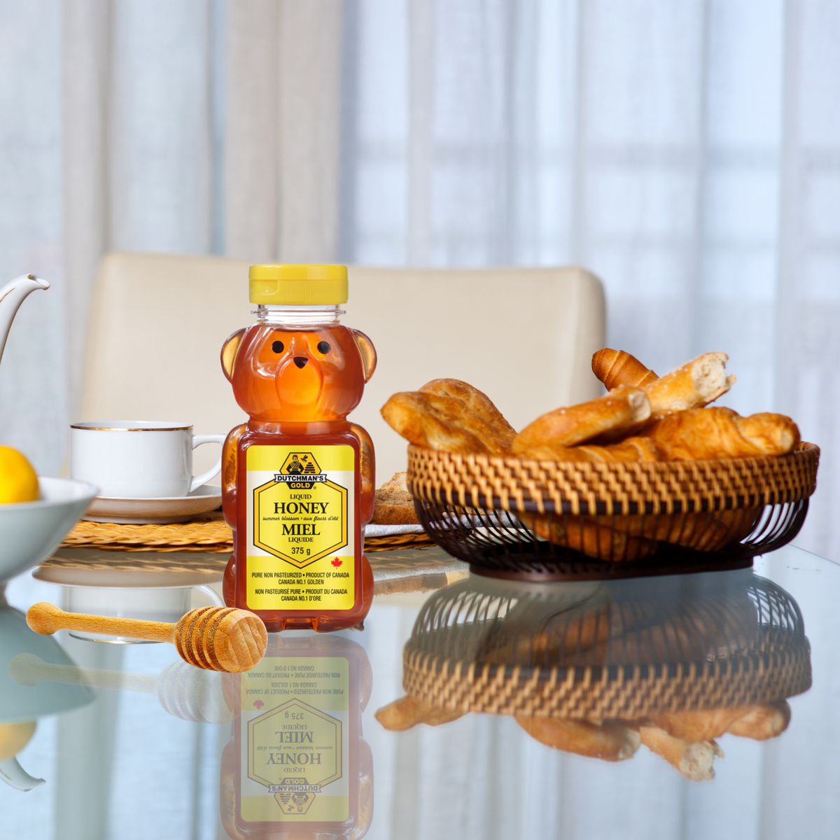 Dutchman’s Gold Summer Blossom Honey Bear 375g, 100% Pure Canadian Honey, Natural Sweetener