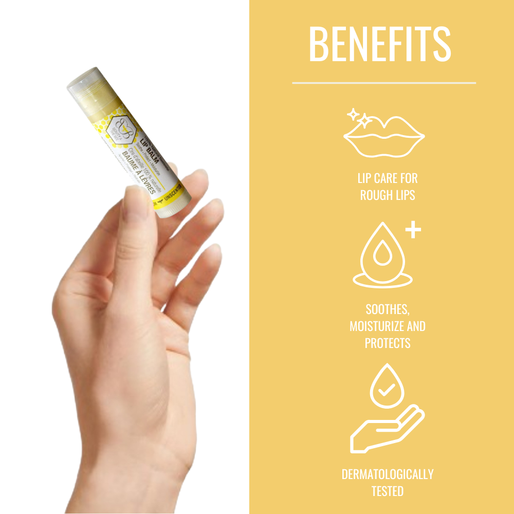 Organic Lip Balm Beeswax Unscented Hydrating Lip Treatment