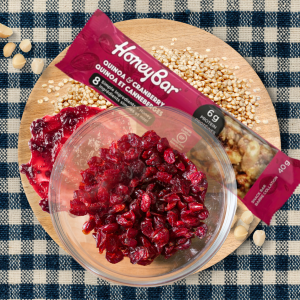 HoneyBar Quinoa & Cranberry Snack Bars - Gluten-Free & Non-GMO, 40g x 5
