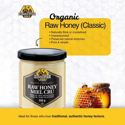 Organic Raw Honey 330g – 100% Pure & Unfiltered Creamy Honey, No Additives