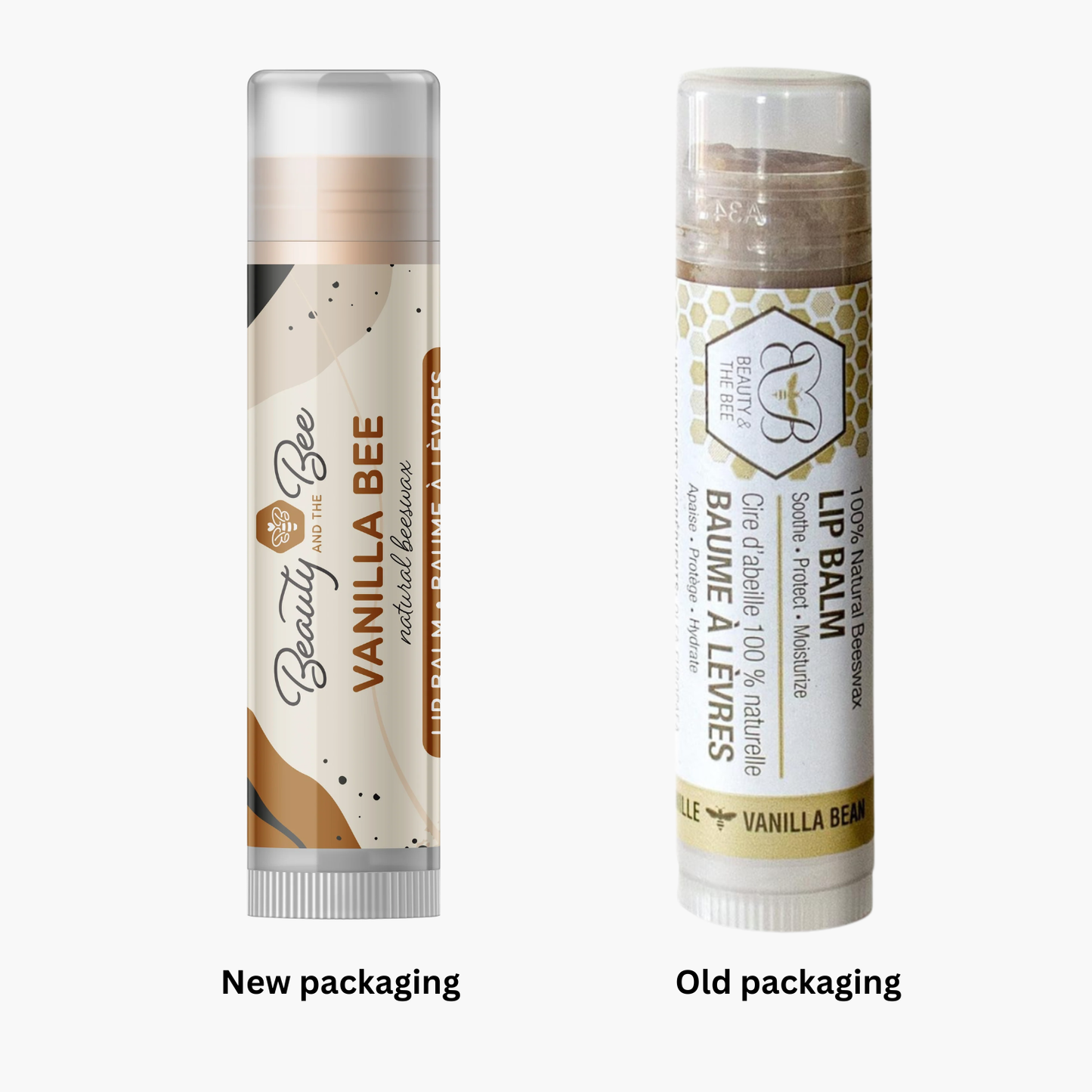 Oragnic Lip Balm Beeswax Vanilla Bean Hydrating Lip Treatment Balm