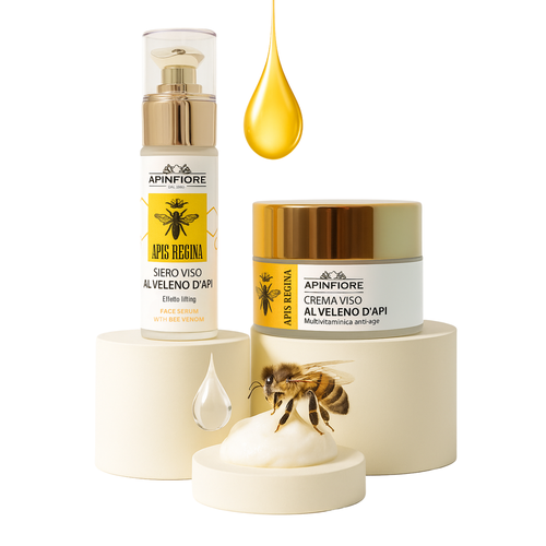 Apinfiore Bee Venom Skincare Duo – Anti-Aging Face Serum & Cream Set for Lifting, Firming, Wrinkle Reduction & Radiant Skin – Natural Ingredients, Day & Night Use