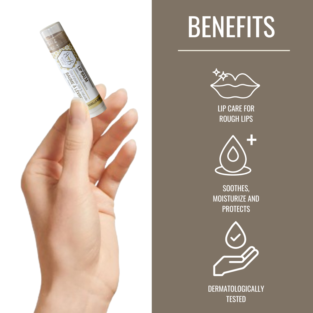 Oragnic Lip Balm Beeswax Vanilla Bean Hydrating Lip Treatment Balm