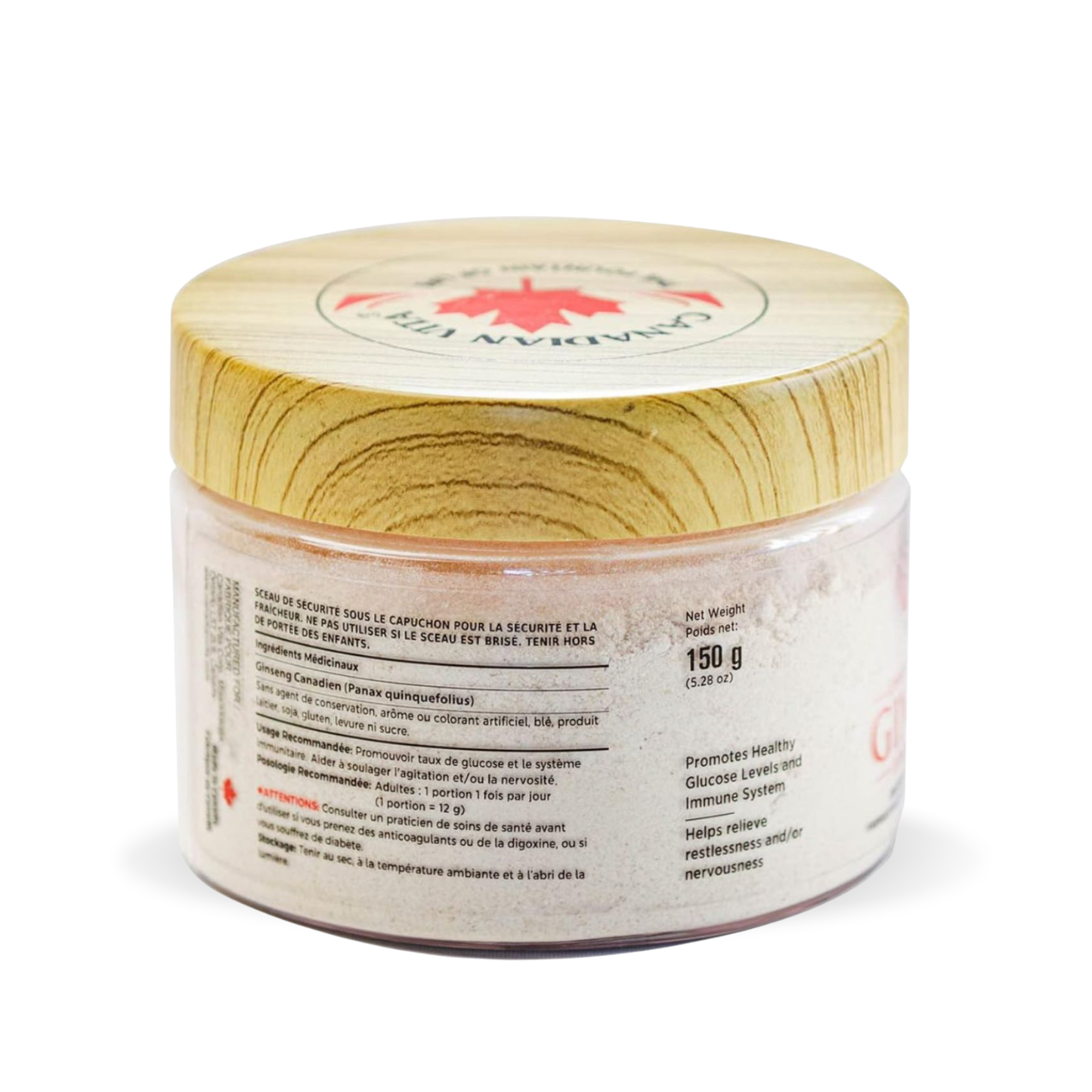 Canadian Vita Ginseng Powder 150g- 100% from Canada- Perfect for cooking, smoothies and tea's-Boost Immune System and Energy Support