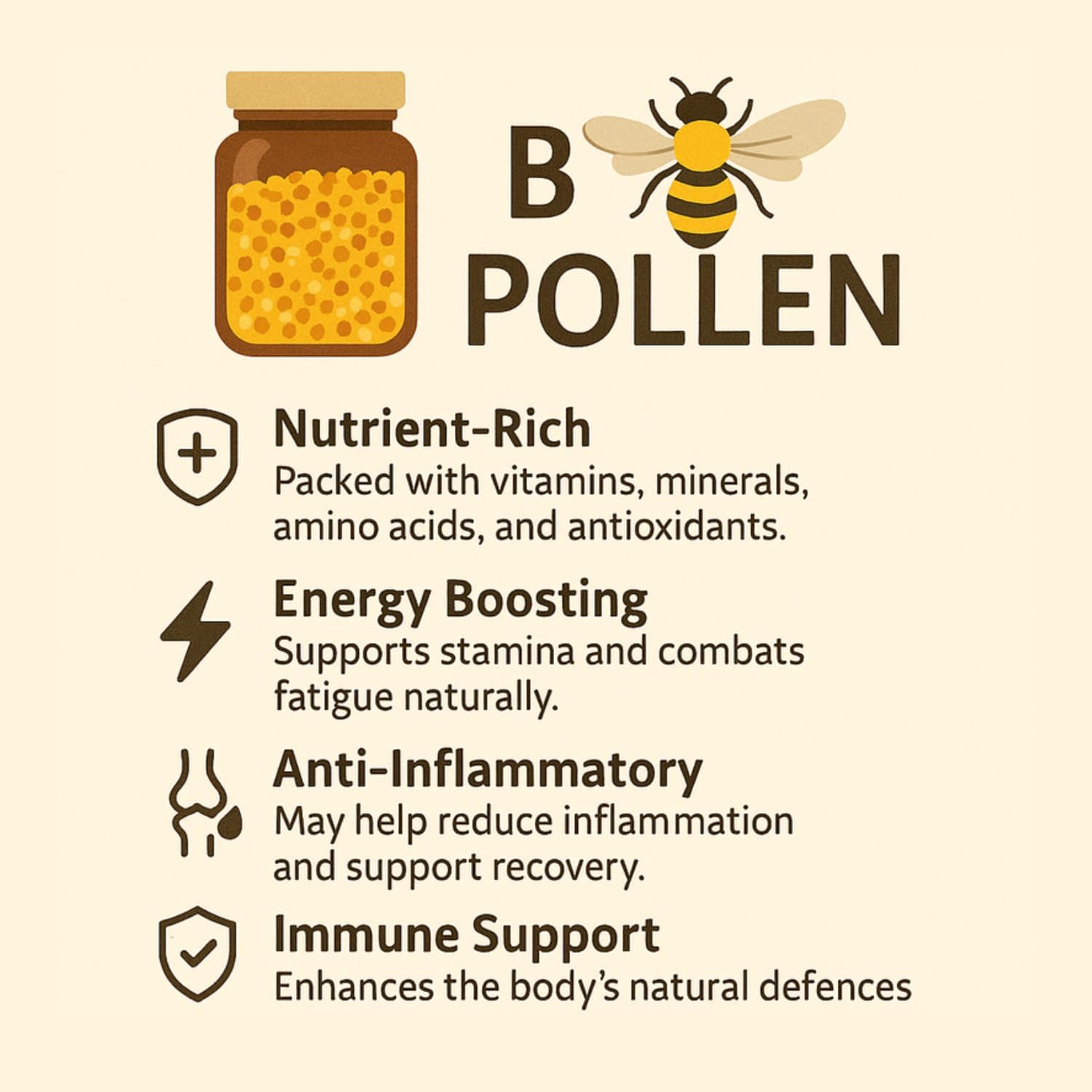 Dutchman’s Gold 100% Pure Canadian Bee Pollen Granules, 75g, Immune & Energy Booster
