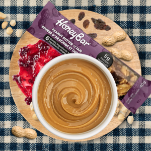 HoneyBar Peanut Butter & Jam Snack Bars - Gluten-Free & Non-GMO, 40g x 5
