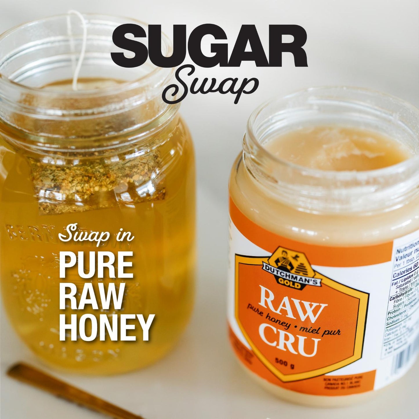Dutchman's Gold Raw Honey 1 Kg - Unfiltered - Non-pasteurized