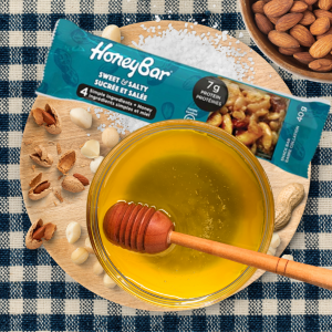 HoneyBar Sweet & Salty Snack Bars with Almonds & Sea Salt – Gluten-Free, Vegetarian | 5 x 40g