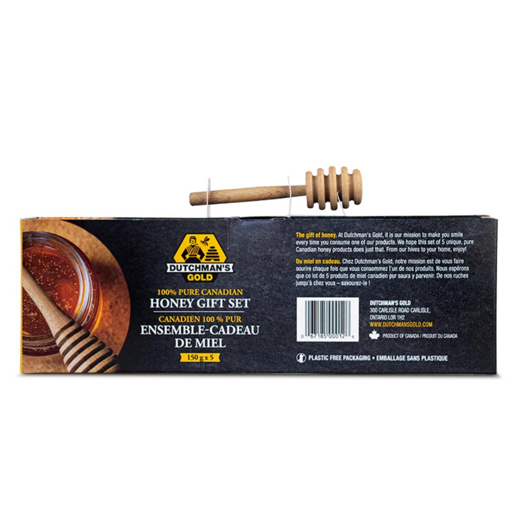 Dutchman's Gold Honey Gift Pack 5 x 150g – Assorted Pure Canadian Honeys, Perfect for Gifting & Tasting