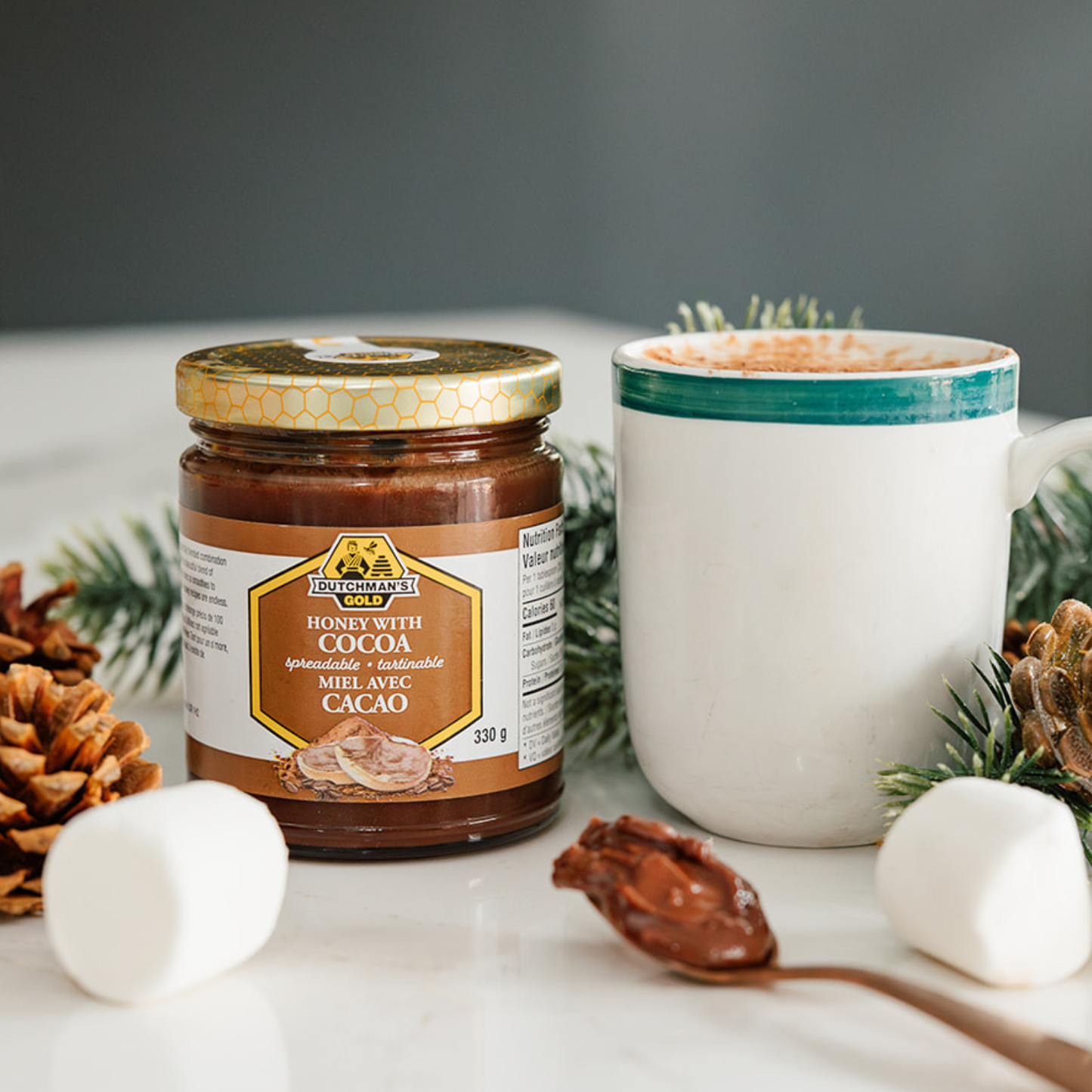 Cocoa Honey Spread 330g – Made with Real Cacao, Rich & Creamy Honey Blend