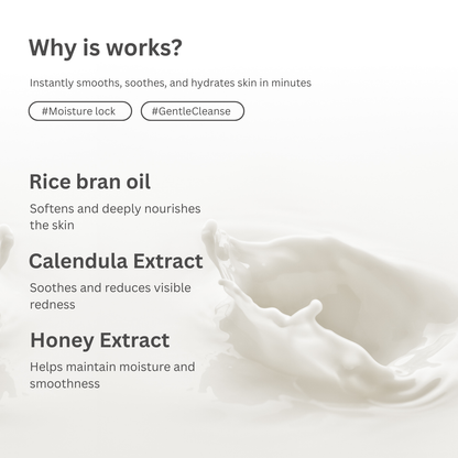 Rice Bran Milk Cleanser with Honey & Calendula