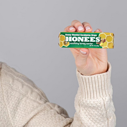 Honees Honey Menthol Eucalyptus Drops Bars Candies  10 x 45g