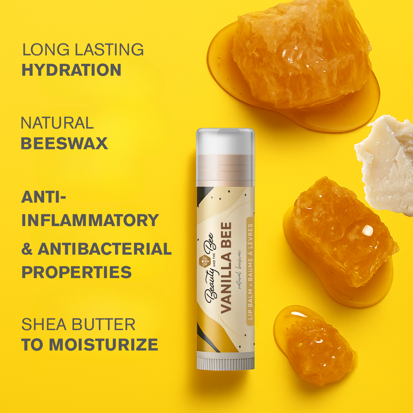 Organic Lip Balm Set Moisturizing Beeswax and Shea Butter