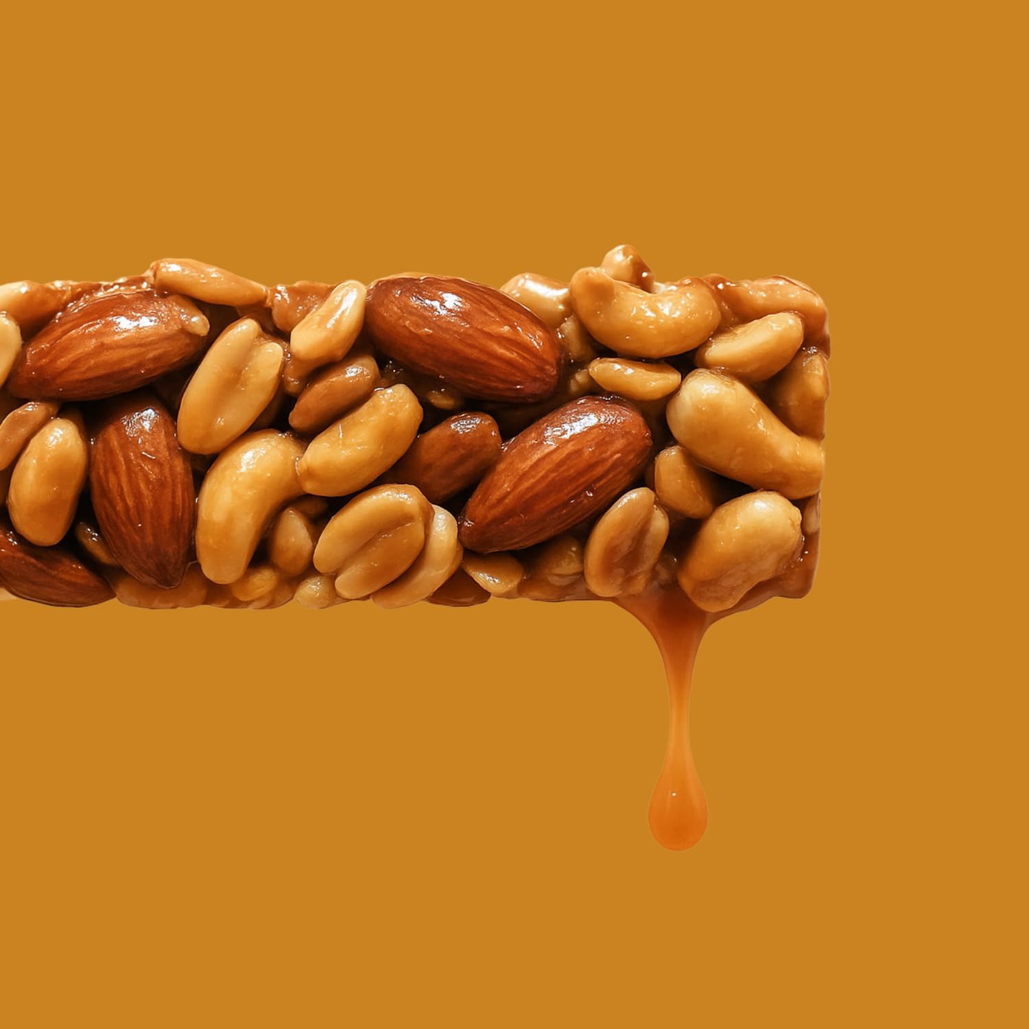 HoneyBar Almond Salted Caramel Bars – Chewy Roasted Almonds & Natural Caramel Flavor | Gluten-Free, Non-GMO, Vegetarian | 5 x 40g