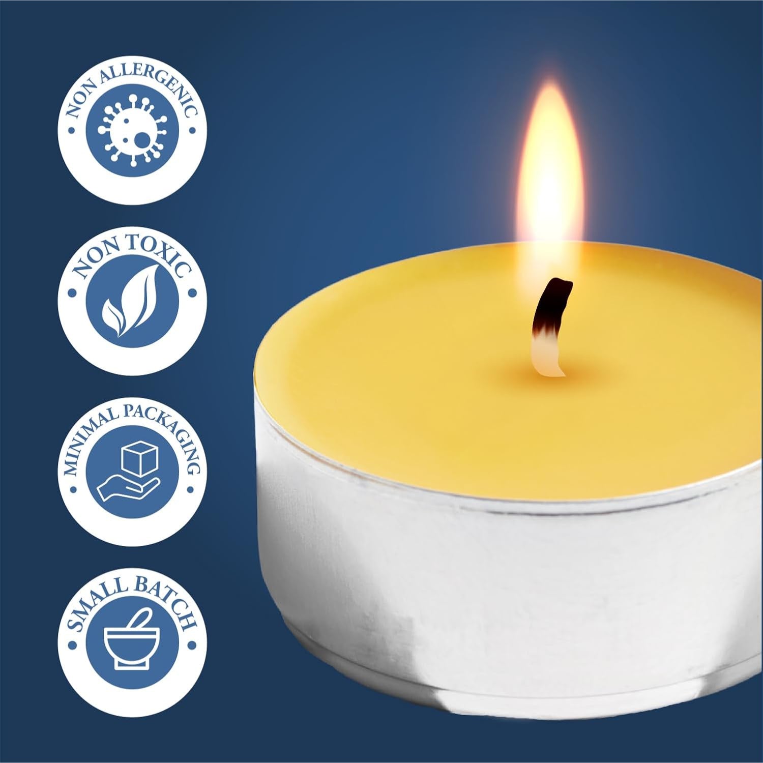 Dutchman’s Gold 100% Pure Beeswax Tea Lights (10/Pack), Handcrafted, Dripless & Smokeless, Non-Toxic, Naturally Scented, Eco-Friendly, Perfect for Relaxation, Meditation, and Ambiance, Made in Canada