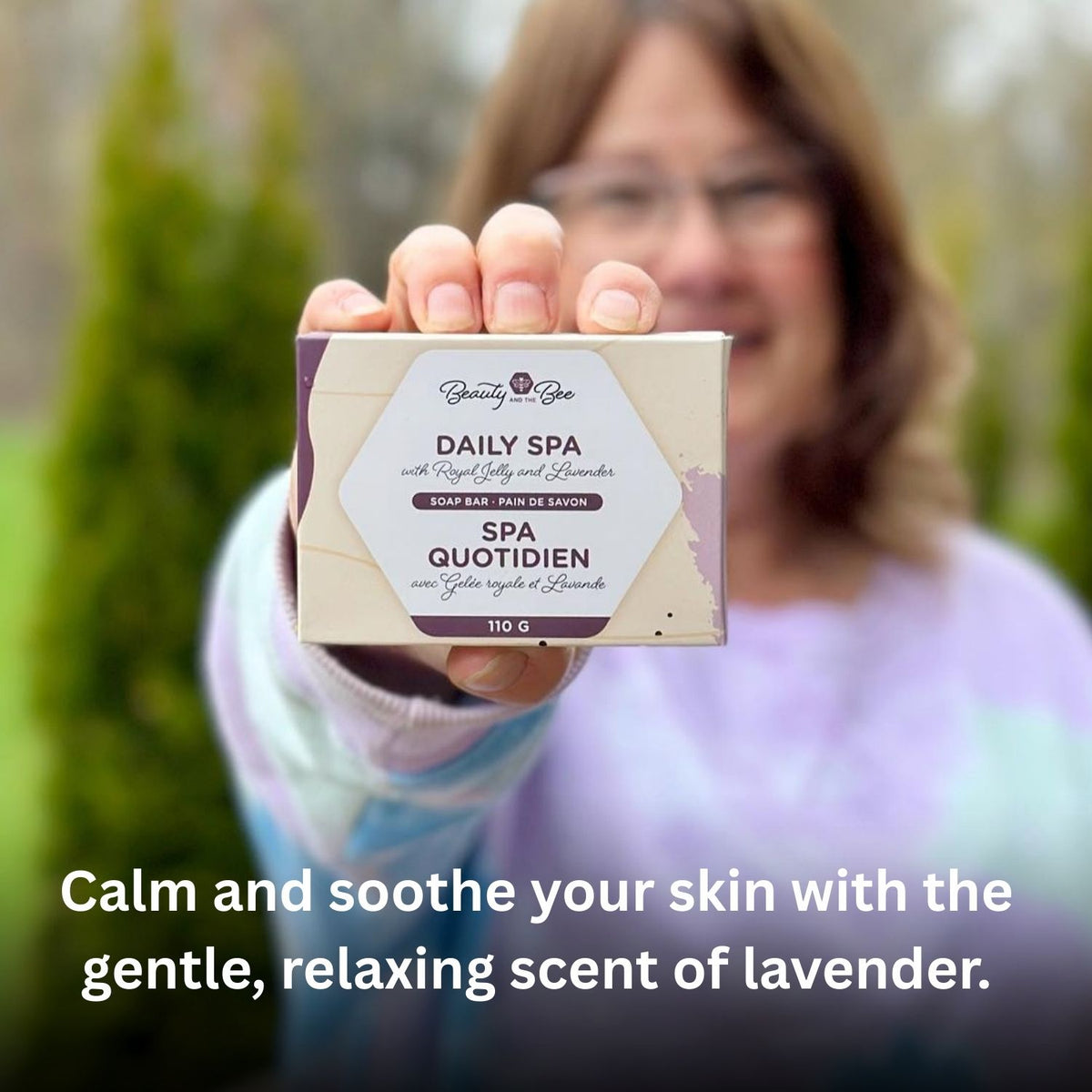 Dutchman's Gold Organic Lavender Soap Bar 110g with Honey & Propolis – Hydrating Daily Body Cleanser, Antibacterial