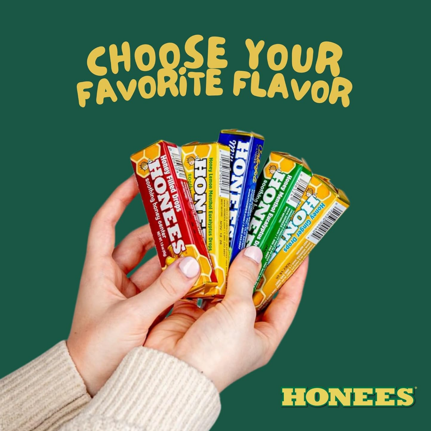 Honees Honey Filled Drops Bars Candies 10 x 45g