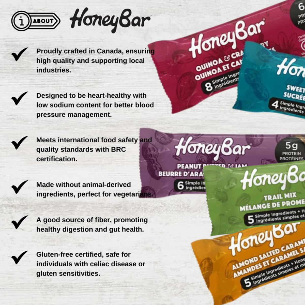 HoneyBar Assorted 5-Pack | 20 x 40g Healthy Snack Bars, Natural, Vegan, Gluten-Free, Non-GMO