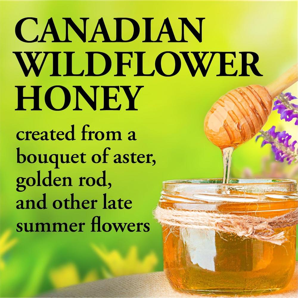 Dutchman's Gold Wildflower Liquid Honey - 1kg, 100% Pure Organic Honey, Premium Grade, No Additives, Perfect for Baking, Sweetening Drinks, and Cooking, Made in Canada
