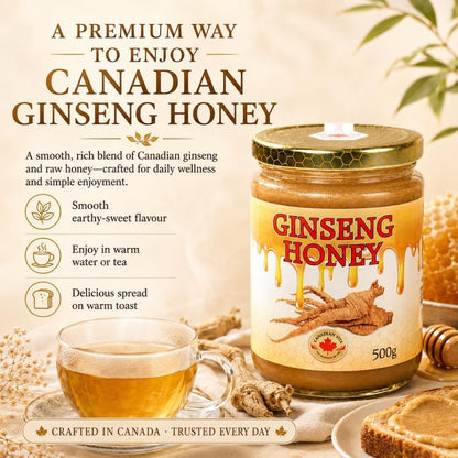Canadian Vita Pure Ginseng Honey & Ginseng Slices – Duo Immune & Strength Booster, Natural Ginseng Supplement
