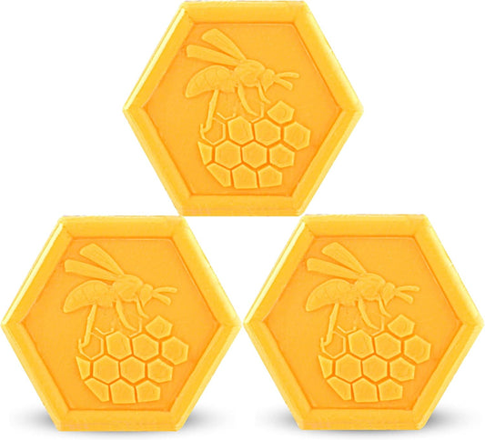Organic Beeswax & Honey Soap 100g x3 – Natural Handcrafted Moisturizing Face & Body Soap for Sensitive Skin