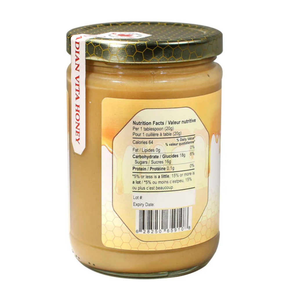 Canadian Vita Ginseng Honey 500g, 100% Natural Sweetener with Canadian Ginseng Roots, No Additives, Rich in Nutrients, Perfect for Tea, Coffee and Immune Support, Made in Canada