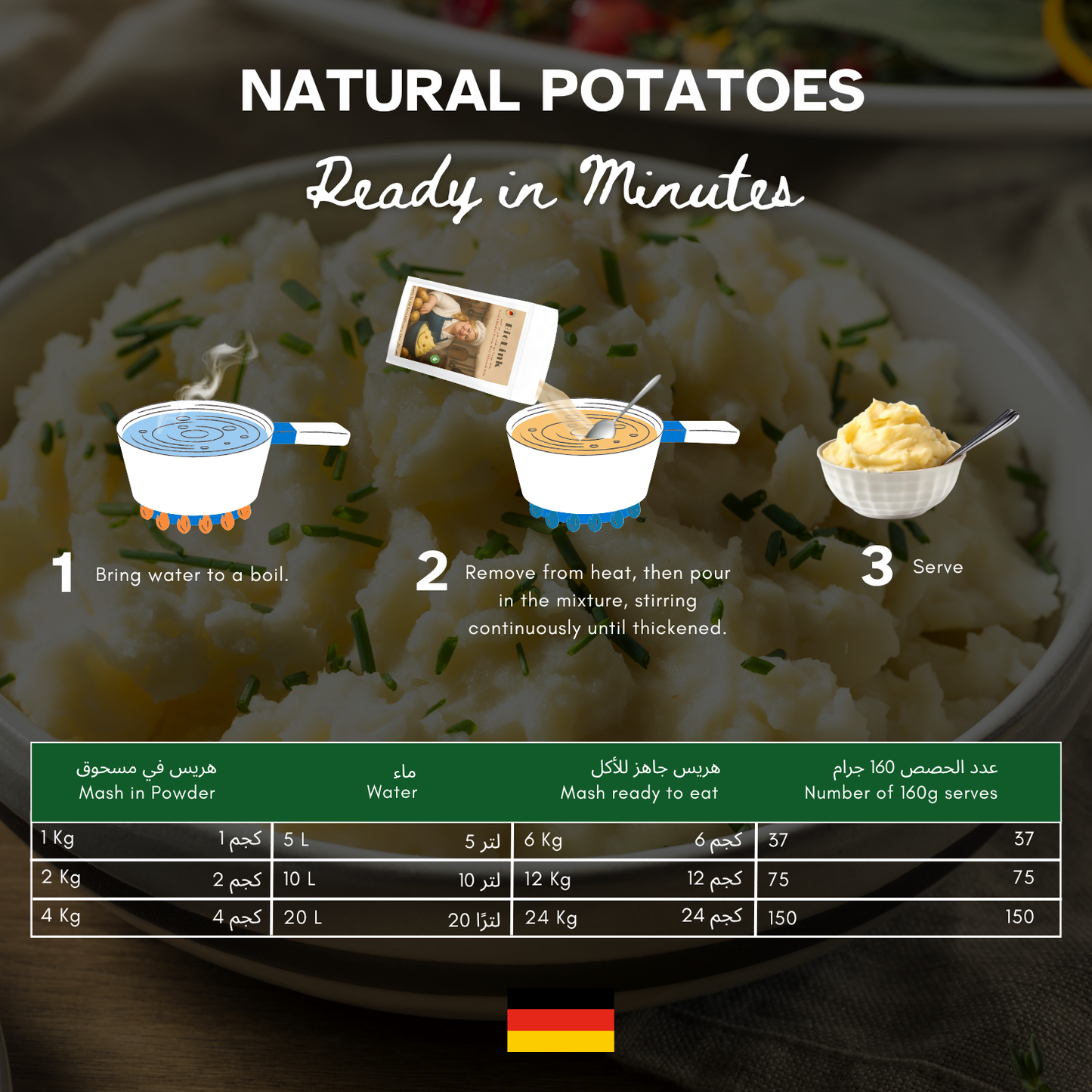 Premium Instant Mashed Potato Powder with Skimmed Milk – Creamy, Quick & Easy 500g