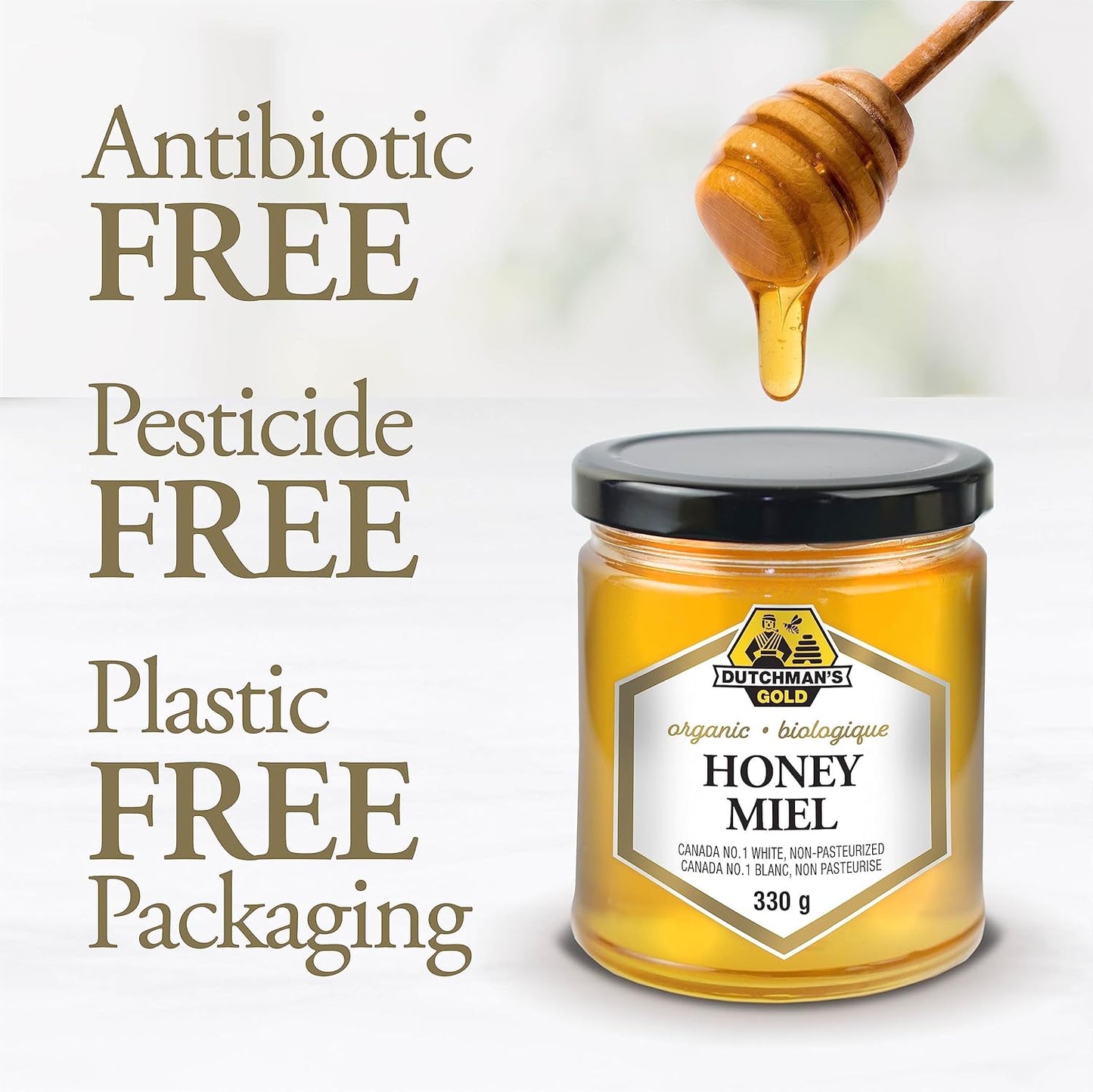 Organic Liquid Honey 330g – Pure Organic Honey, 100% Natural Sweetener, No Additives