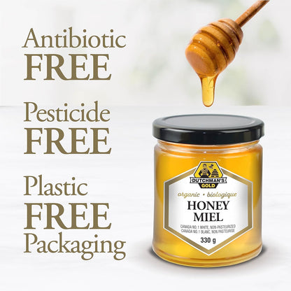 Organic Liquid Honey 330g – Pure Organic Honey, 100% Natural Sweetener, No Additives