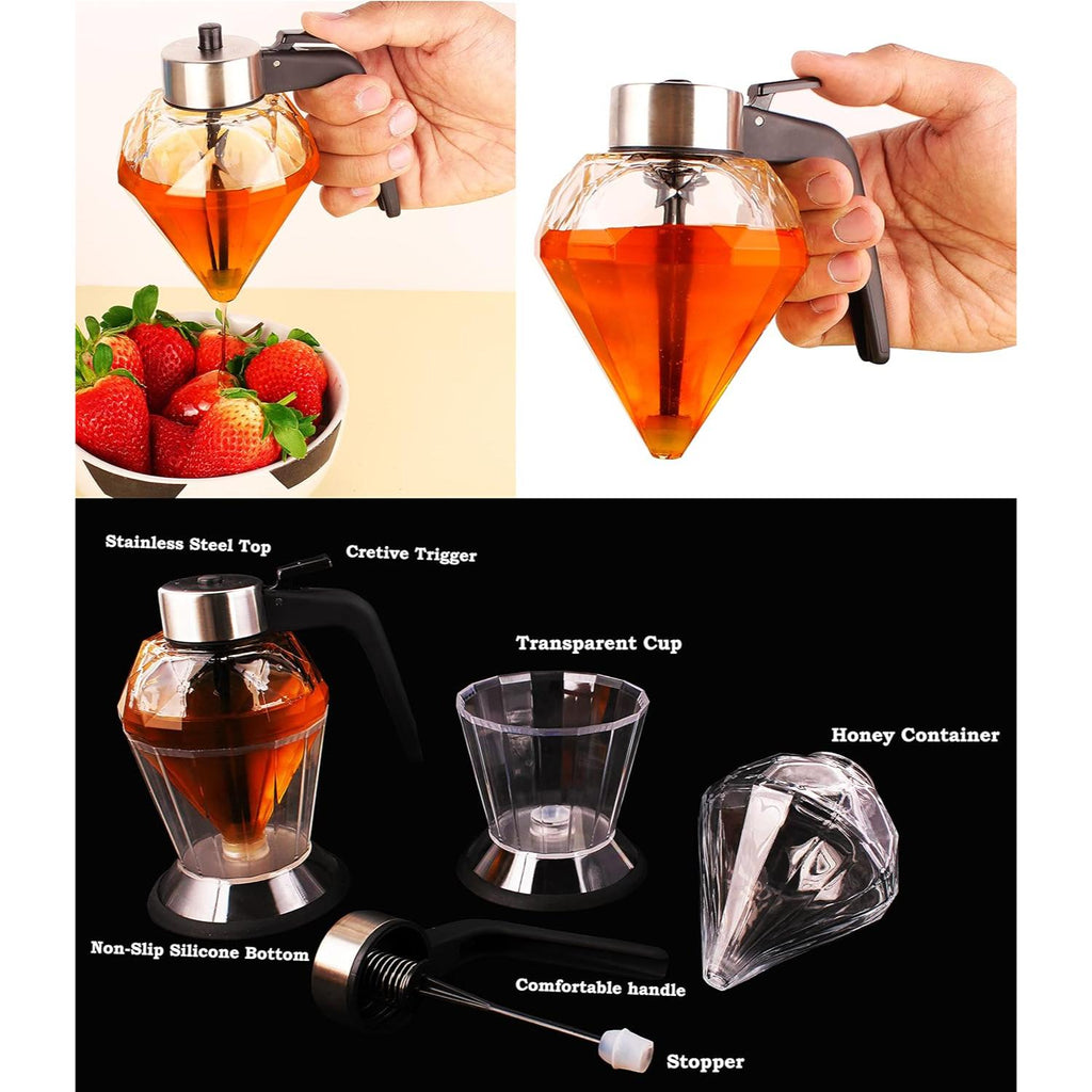 Honey-Myple 200ml Syrup Dispenser – No-Drip, Mess-Free, Leak-Proof Design For Honey, Syrup & Sauces. Easy-Pour, Ergonomic, Durable & Perfect For Kitchen, Dining, Cafés, Or Gifting